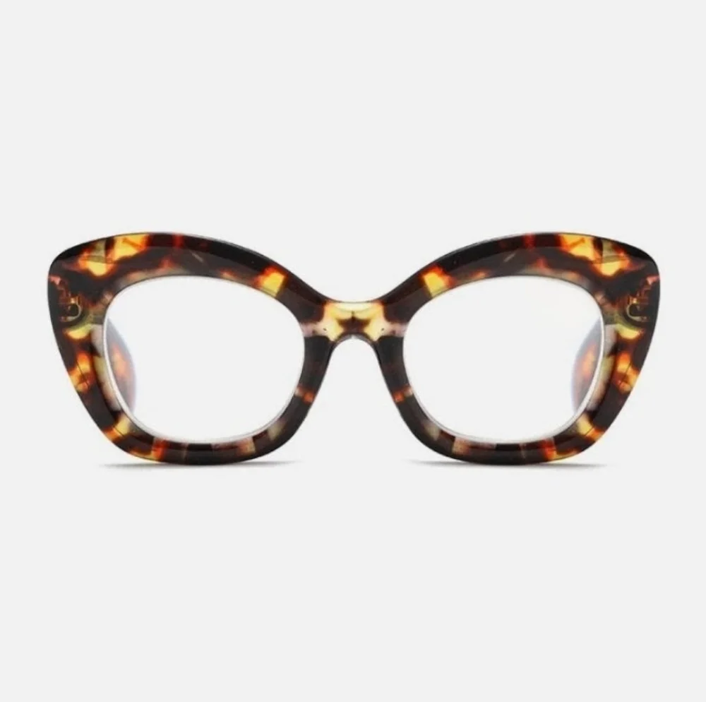 +300 Oversized Tortoise Shell Cat-Eye Reading Glasses